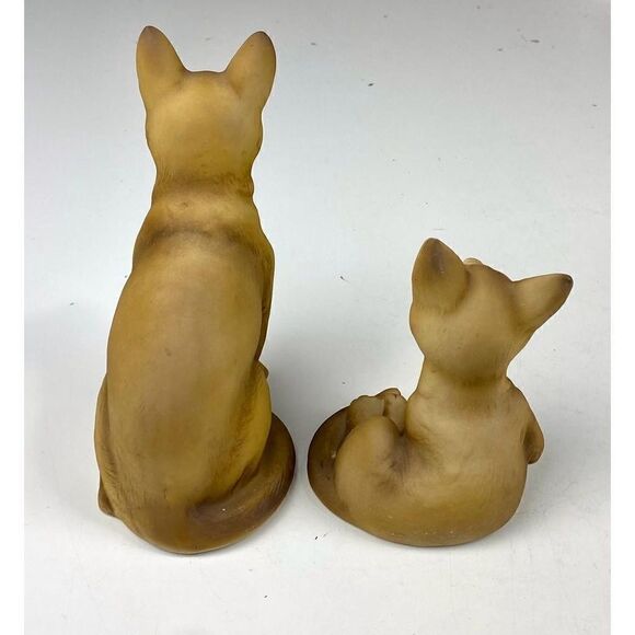 Vintage Fine Grain Porcelain Feline Cat Figurine Tan Set of 2 By Aldon Japan DF1 - Picture 11 of 11